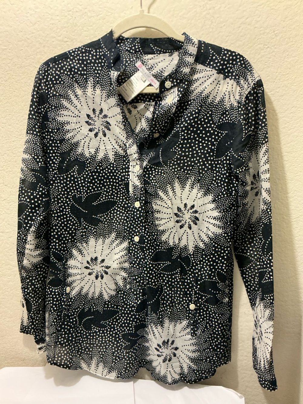 Paul and Joe sister Galhia black  & White Floral Dot Shirt size 1